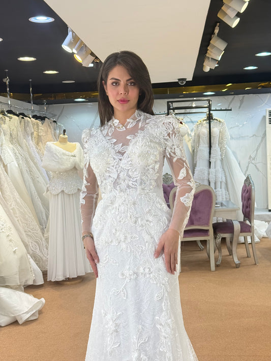 Elegant Lace Long Sleeve Wedding Dress