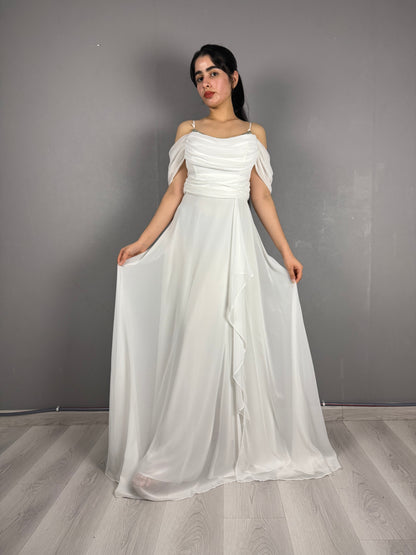 Off-Shoulder Flowing Bridal Gown