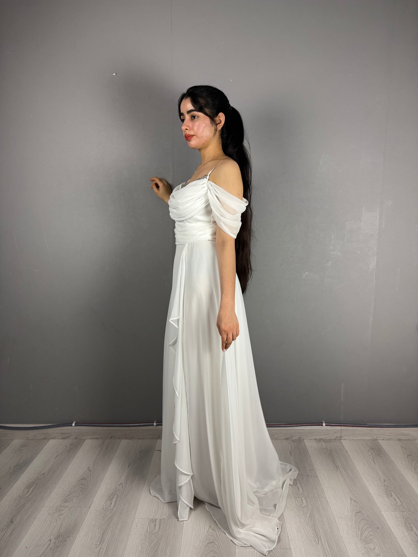 Off-Shoulder Flowing Bridal Gown