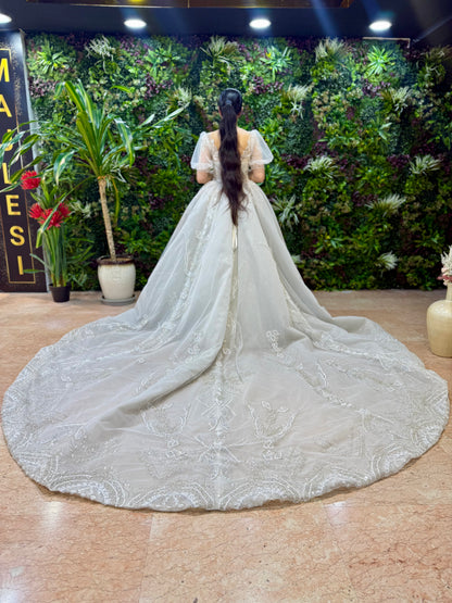 Embroidered Bridal Ball Gown